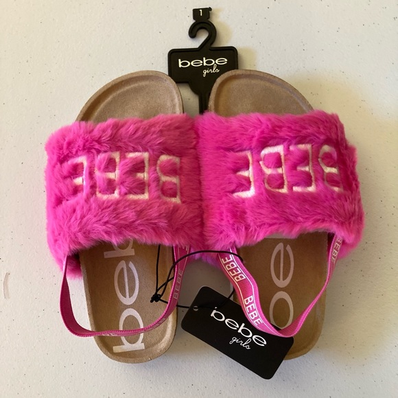 Bebe Furry Slides Size 1 - Picture 10 of 12